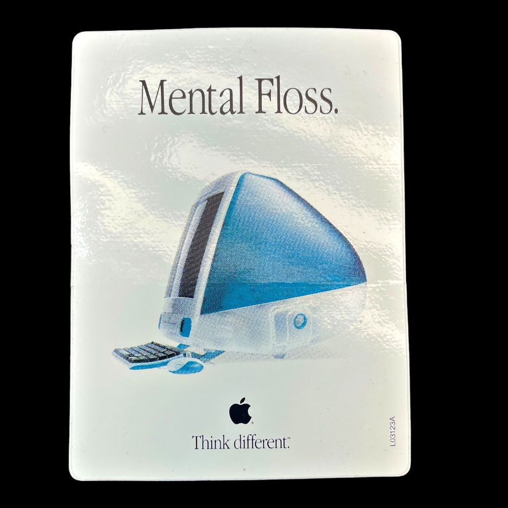 Vintage Apple Computer iMac Sticker Think Different "Mental Floss"